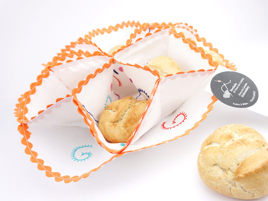 Biscoiteira com Rebordo Laranja, Bordado de Viana