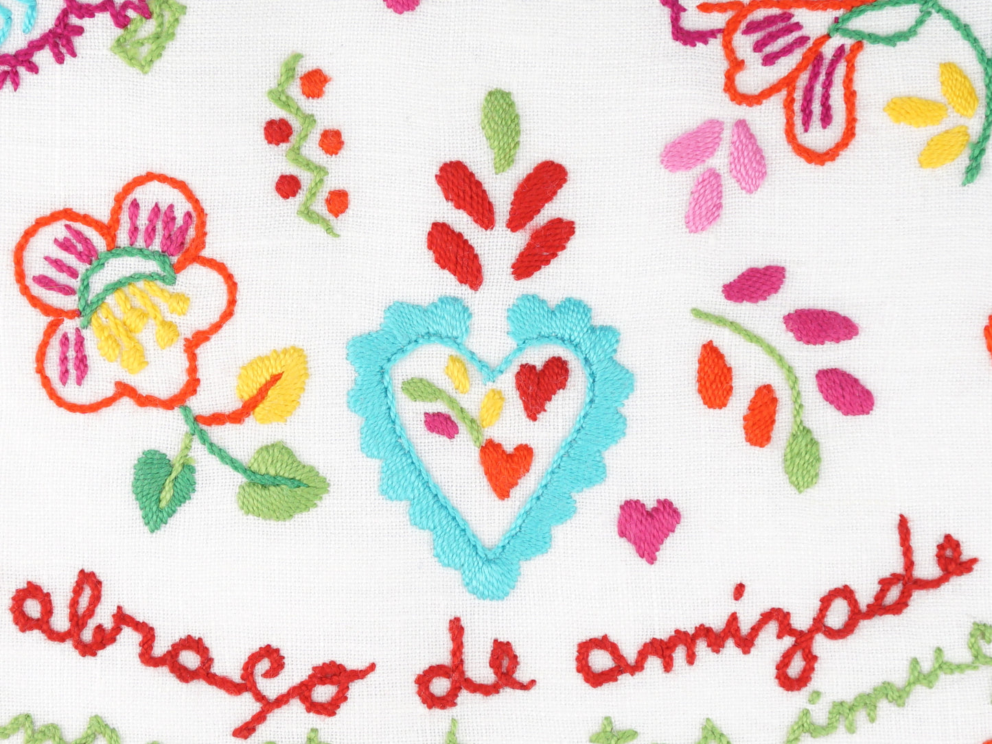 Lenço dos Namorados Pequeno, Desenho 03, Bordado de Viana - Pormenor