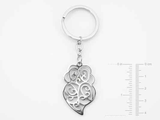 Porta Chaves Coração de Viana Estilizado, Inspirado na Filigrana Portuguesa, Aço Inoxidável - Medidas