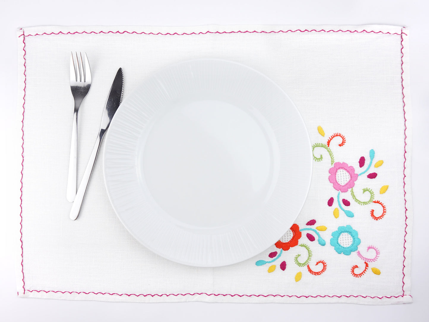 Set de Table, Dessin Coloré, Broderie de Viana Portugal