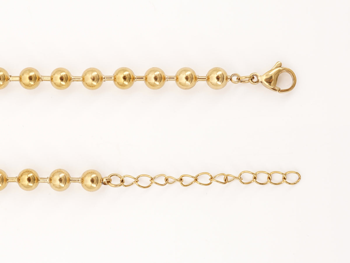 Colar com Berloques Coloridos, Inspirado na Filigrana Portuguesa, Aço Inoxidável Dourado - Pormenor Comprimento Ajustável