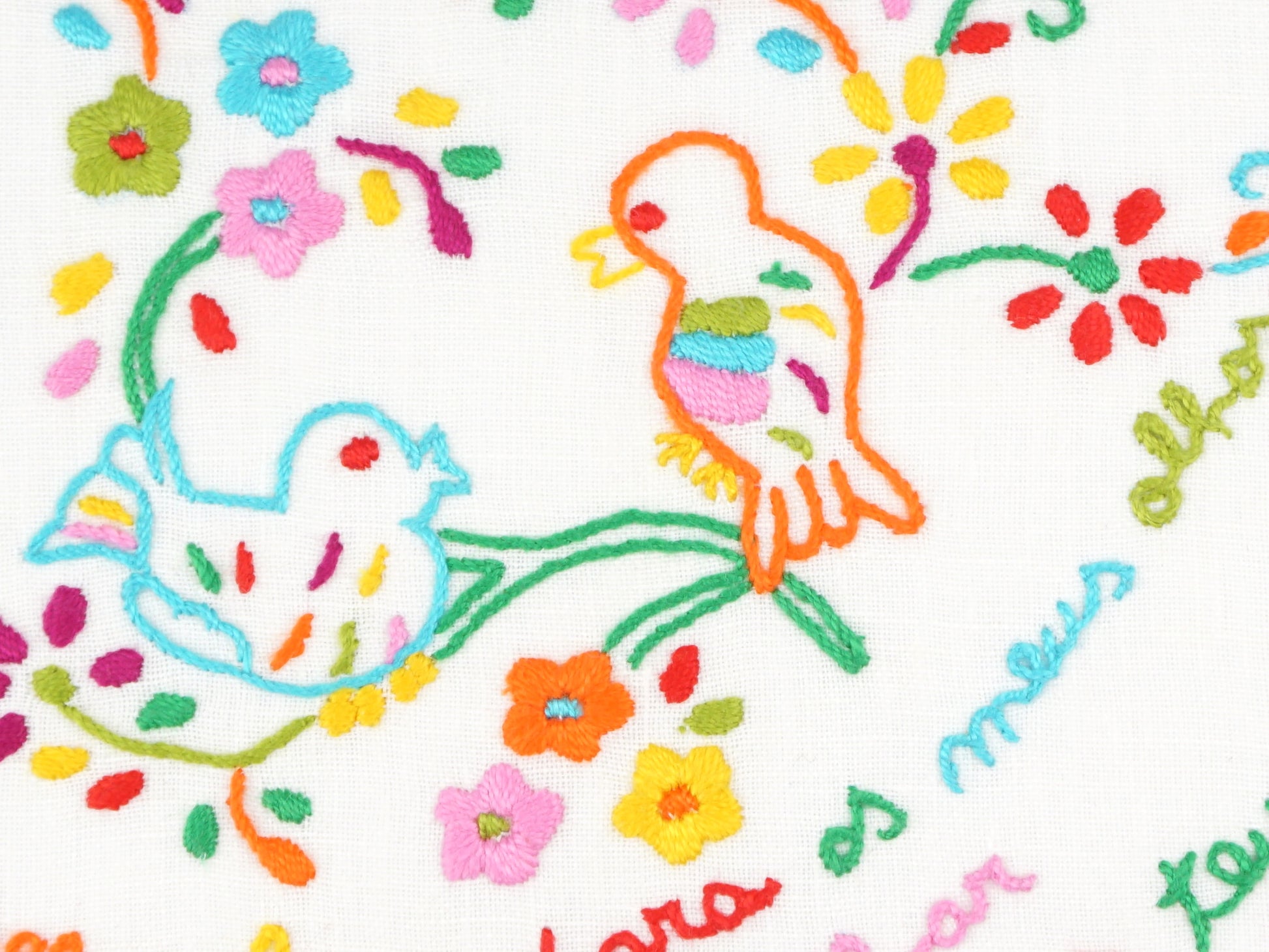 Lenço dos Namorados Pequeno, Desenho 04, Bordado de Viana - Pormenor