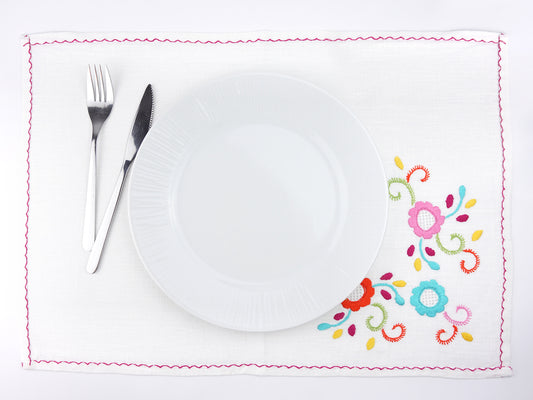 Set de Table, Dessin Coloré, Broderie de Viana Portugal
