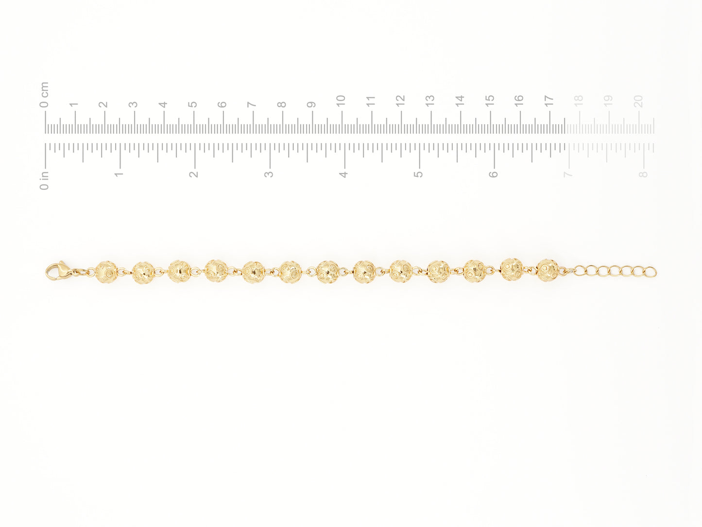 Bracelet Perles de Viana, Inspiration Filigrane Portugaise, Acier Inoxydable Doré