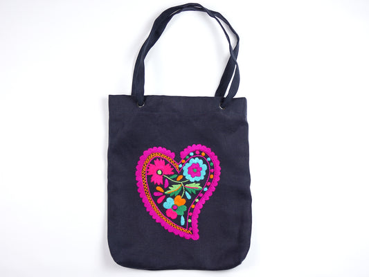 Tote Bag em Linho Forrado, Bordado de Viana