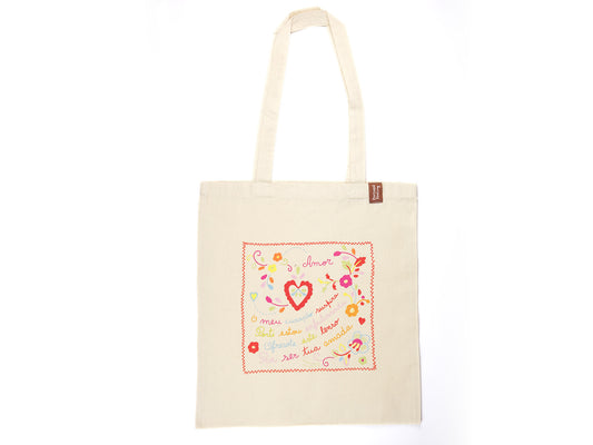 Saco Tote Bag Lenço dos Namorados, em Algodão, Tradições Portuguesas
