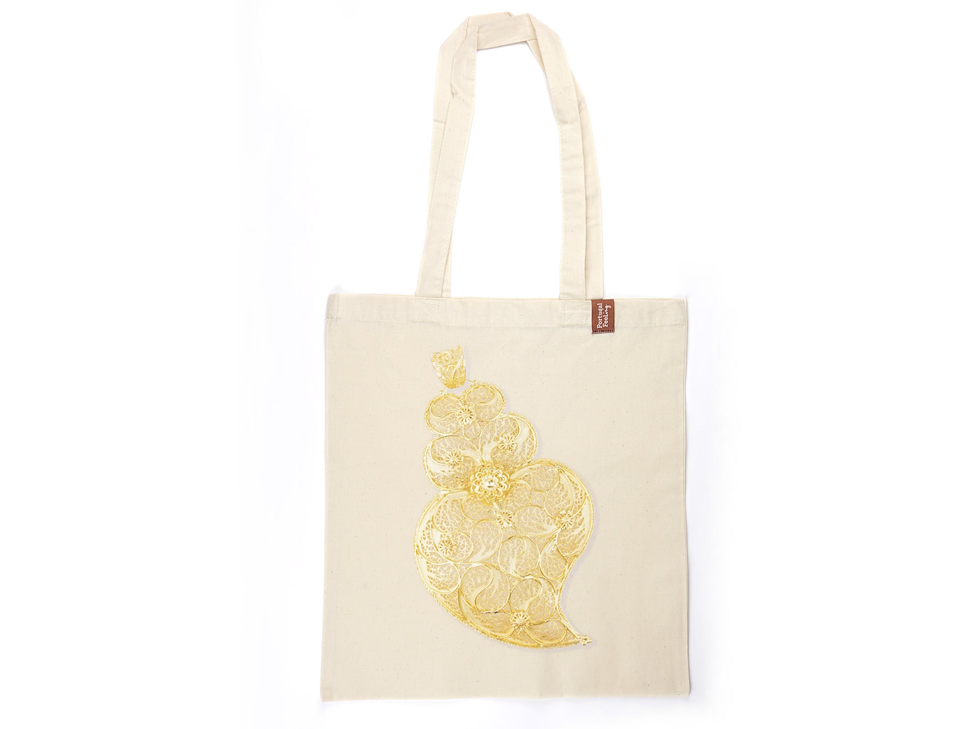 Saco Tote Bag Filigrana Dourada, em Algodão, Tradições Portuguesas