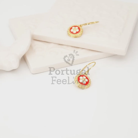 Brincos Caramujos Laranja, Inspirados na Filigrana Portuguesa, Aço Inoxidável Dourado - Vídeo