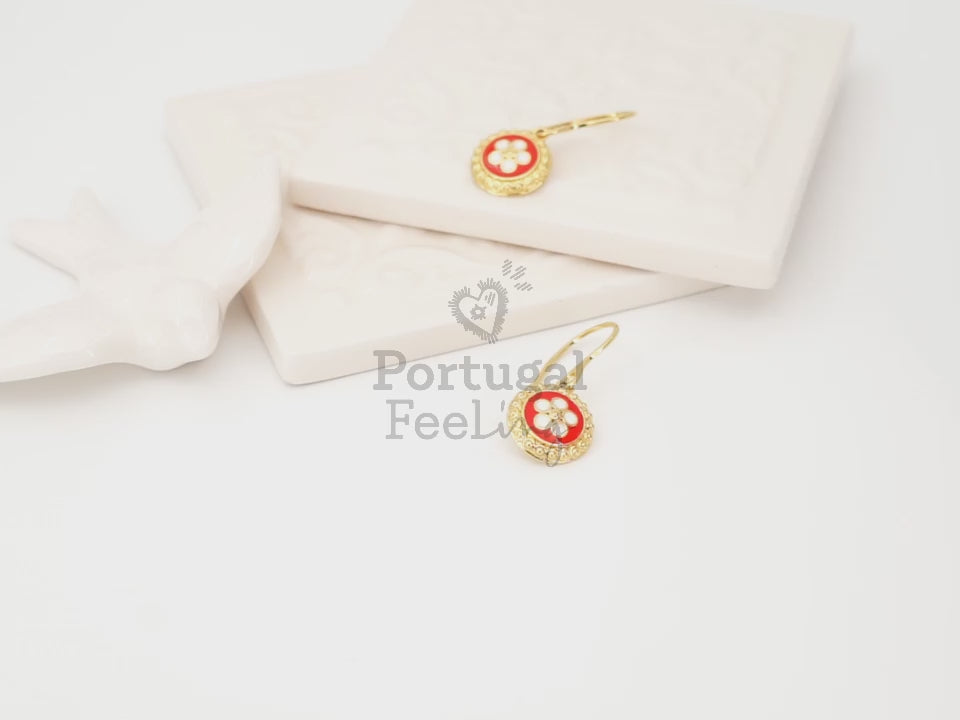 Brincos Caramujos Laranja, Inspirados na Filigrana Portuguesa, Aço Inoxidável Dourado - Vídeo