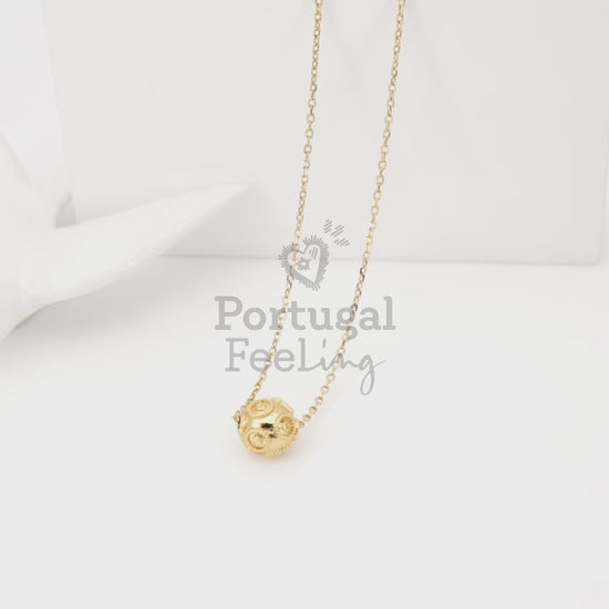Colar com Conta de Viana, Inspirado na Filigrana Portuguesa, Aço Inoxidável Dourado - Vídeo