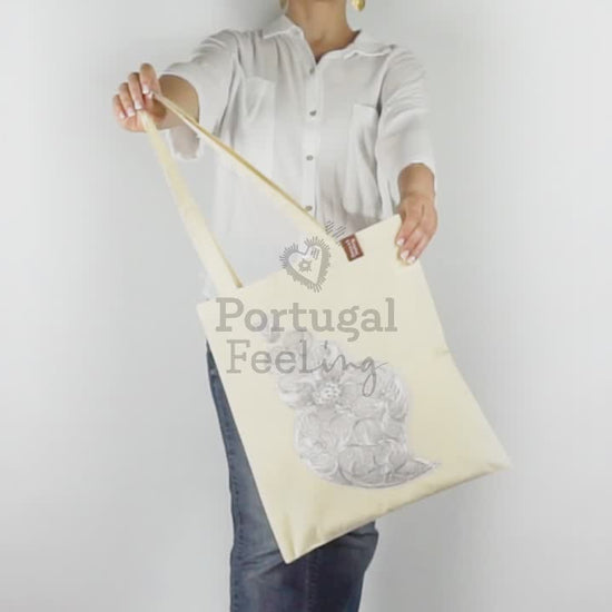Saco Tote Bag Filigrana Prateada, em Algodão, Tradições Portuguesas - Vídeo