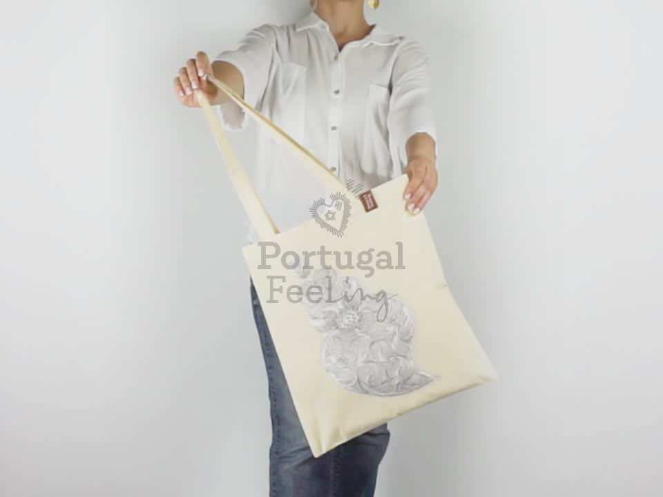 Saco Tote Bag Filigrana Prateada, em Algodão, Tradições Portuguesas - Vídeo
